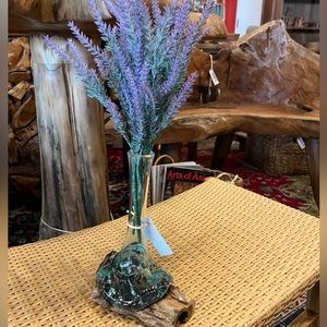 HANDMADE DRIFT WOOD & melted glass vase